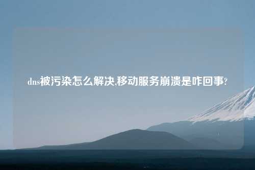 dns被污染怎么解决,移动服务崩溃是咋回事?
