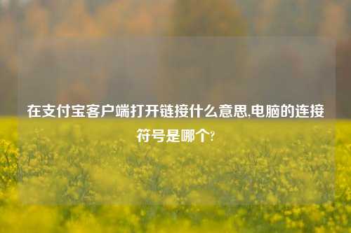 在支付宝客户端打开链接什么意思,电脑的连接符号是哪个?