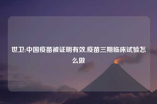 世卫:中国疫苗被证明有效,疫苗三期临床试验怎么做