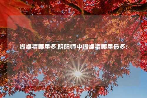 蝴蝶精哪里多,阴阳师中蝴蝶精哪里最多?