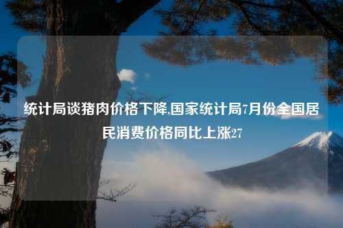 统计局谈猪肉价格下降,国家统计局7月份全国居民消费价格同比上涨27
