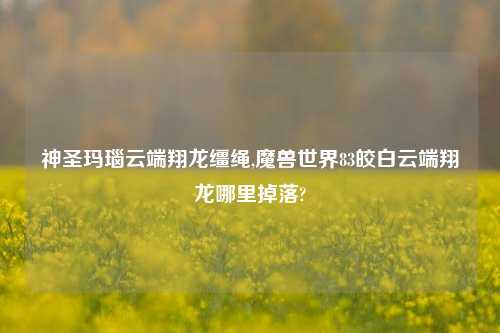 神圣玛瑙云端翔龙缰绳,魔兽世界83皎白云端翔龙哪里掉落?