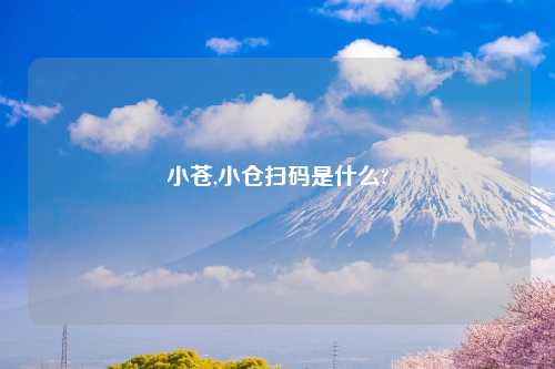 小苍,小仓扫码是什么?