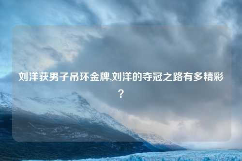 刘洋获男子吊环金牌,刘洋的夺冠之路有多精彩？