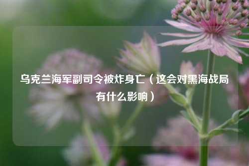 乌克兰海军副司令被炸身亡（这会对黑海战局有什么影响）