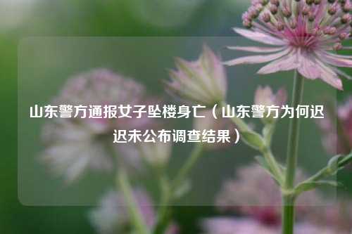 山东警方通报女子坠楼身亡（山东警方为何迟迟未公布调查结果）