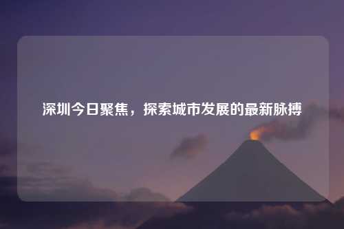 深圳今日聚焦，探索城市发展的最新脉搏