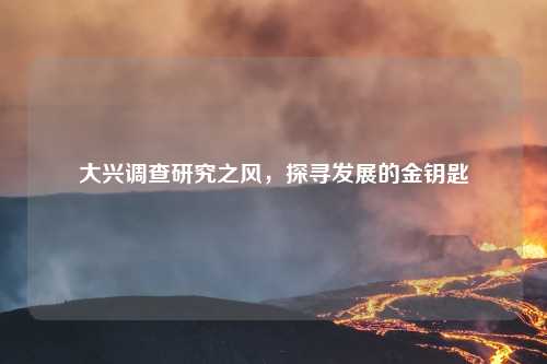 大兴调查研究之风，探寻发展的金钥匙