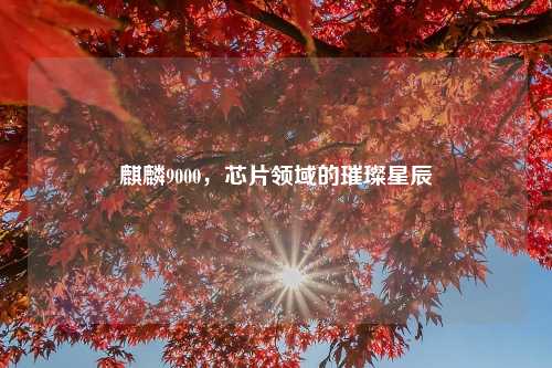 麒麟9000，芯片领域的璀璨星辰